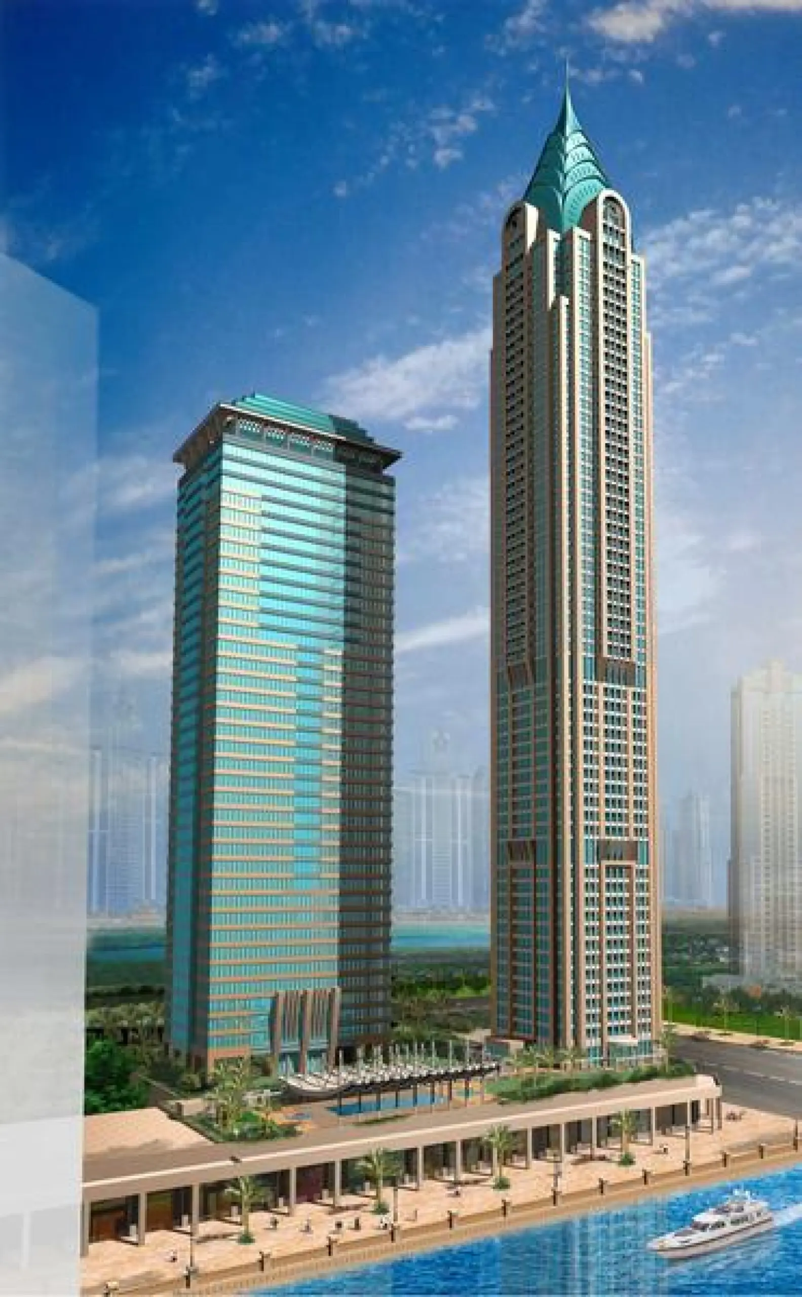 2 CH + parking attribué à Churchill Res Tower, Business Bay – Appartement Dubai (1/8)