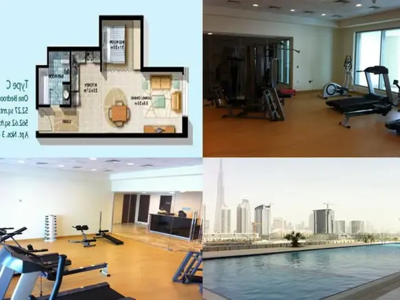 IMMENSE STUDIO MEUBLE, CLIM COMPRISE – Appartement Dubai (1/7)