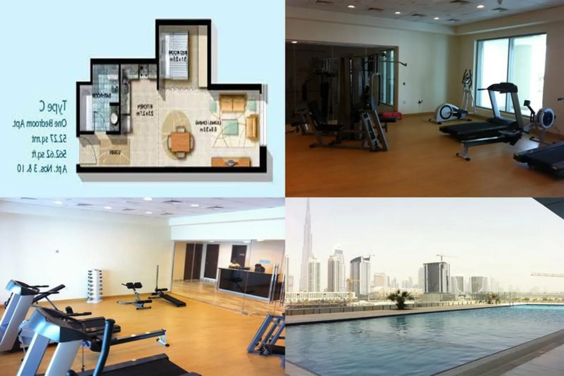 IMMENSE STUDIO MEUBLE, CLIM COMPRISE – Appartement Dubai (1/7)