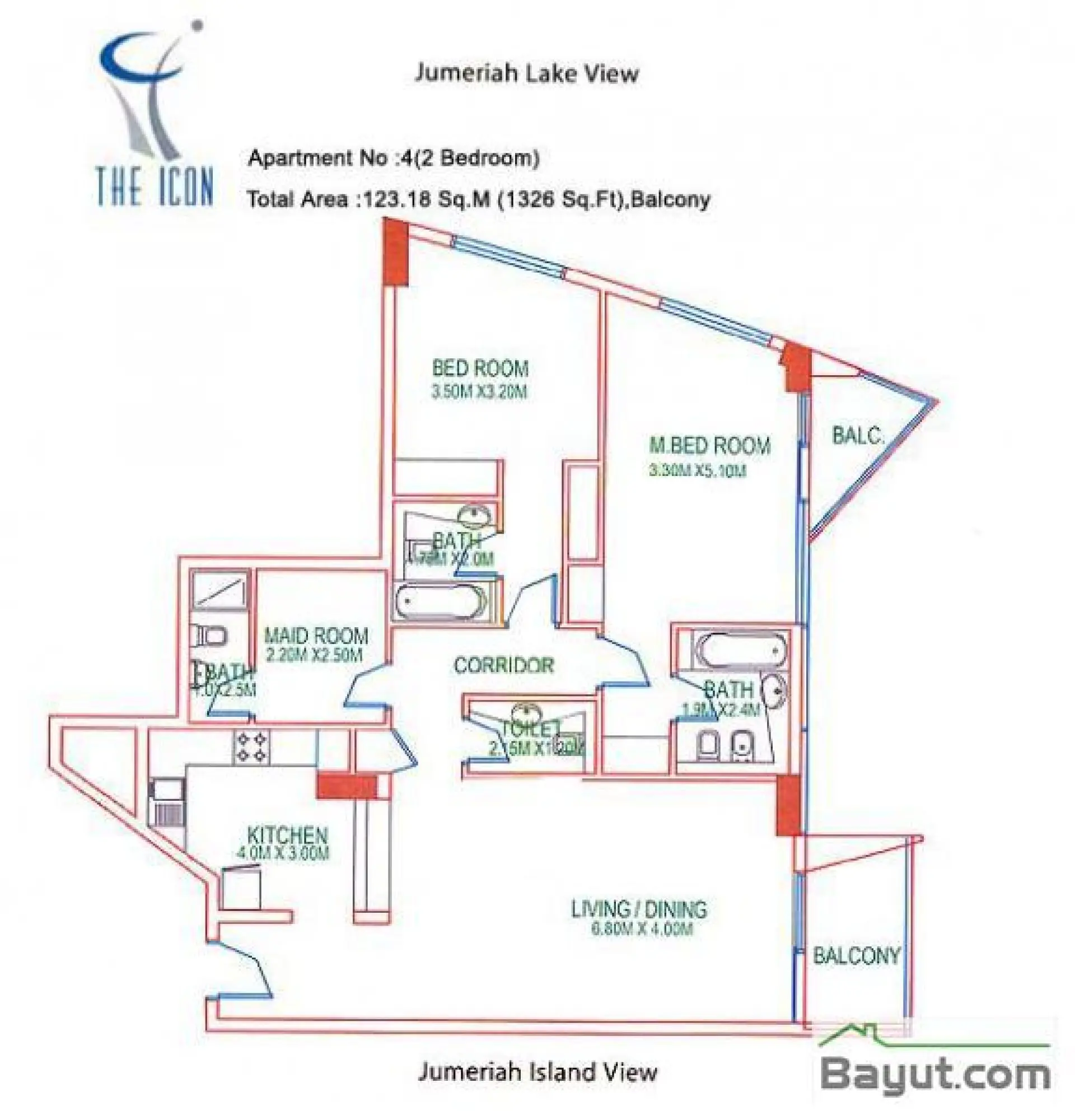 2 chambres avec chambre de bonne à JLT – Appartement Dubai (3/9)