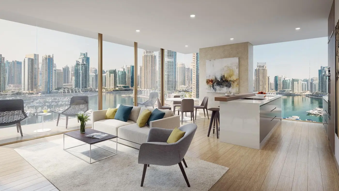 Grand 2 chambres luxueux avec vue complète sur la Marina – Appartement DUBAI (3/8)