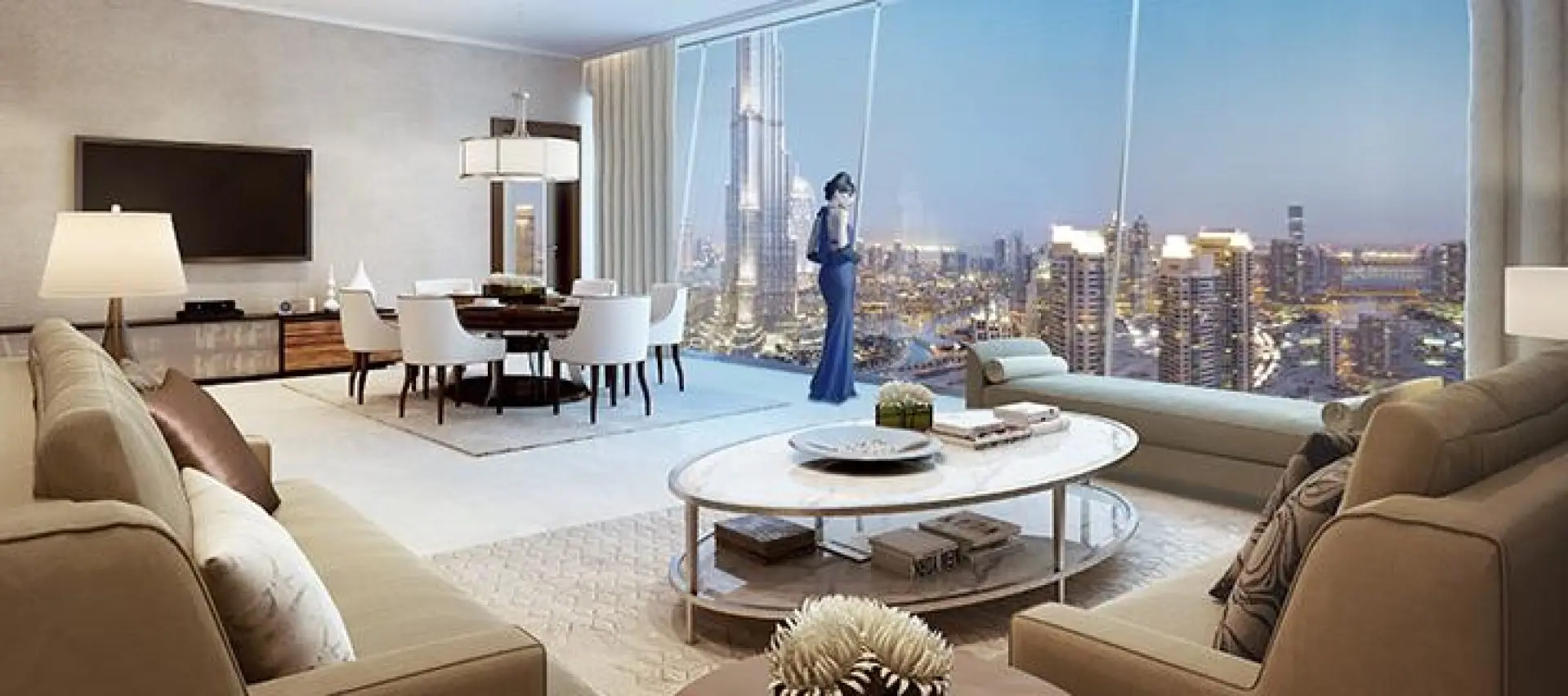Burj Vista 1 - Type 04 - Vue sur Burj et Fountain view - 3 lits – Appartement Dubai (3/7)
