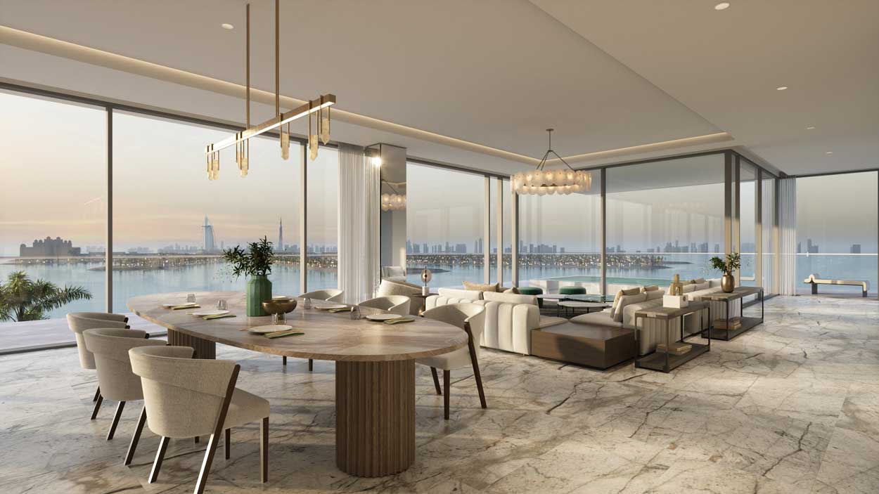 Six Senses Residence The Palm Royal Penthouse Living2 - Immobilier Dubai