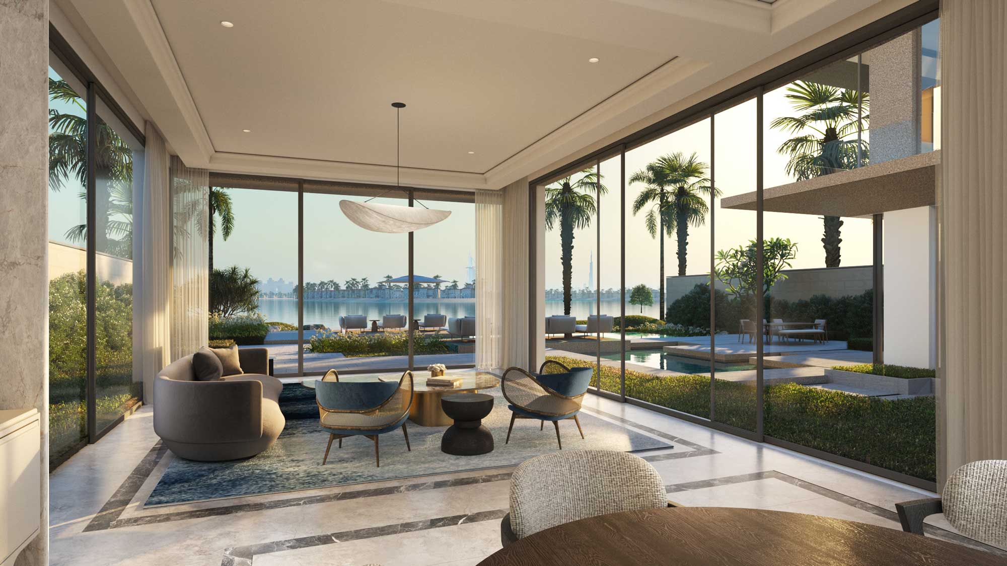 Six Senses Residence The Palm Signature Villa Living2 - Immobilier Dubai