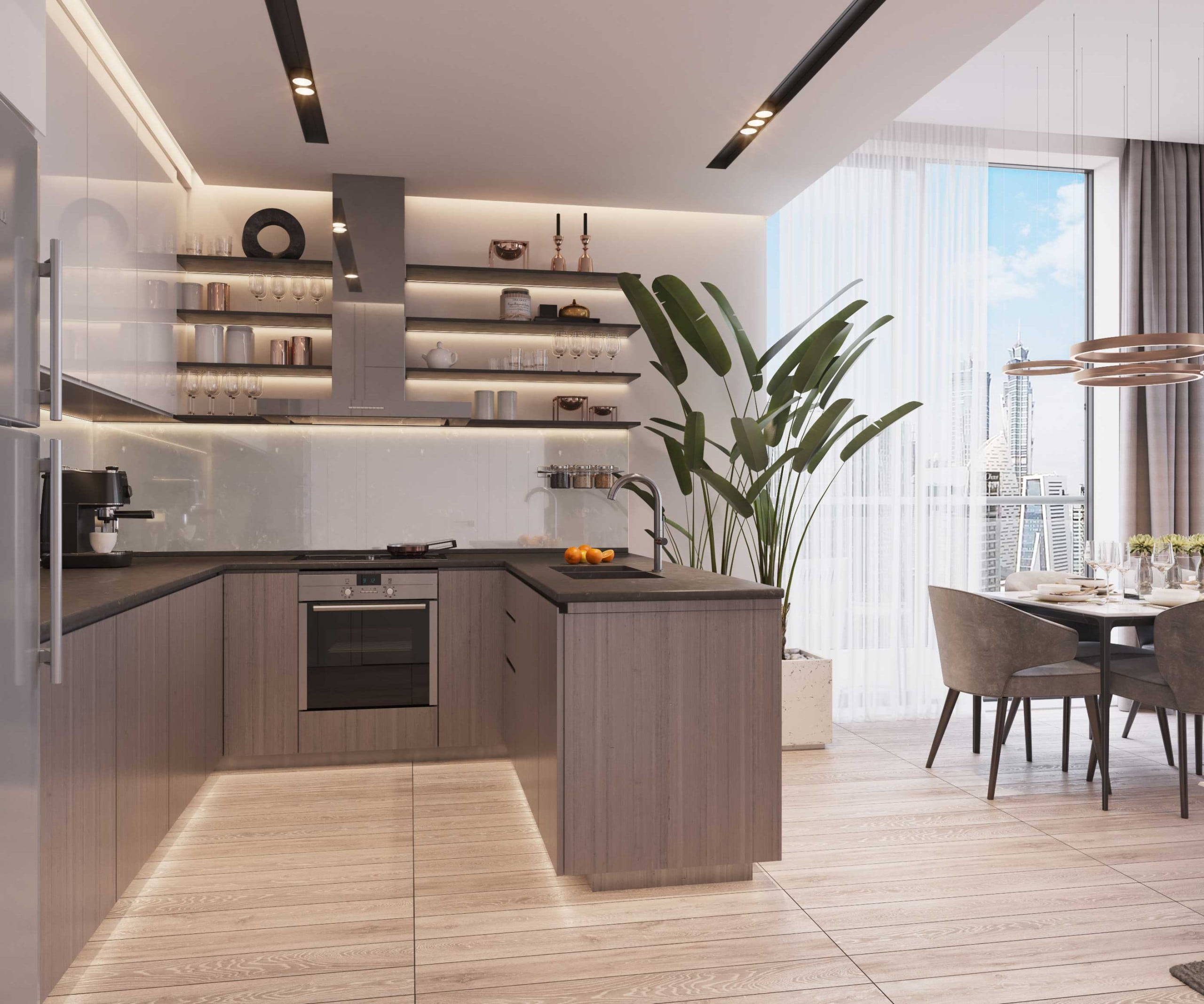 Kitchen View 2 scaled - Immobilier Dubai