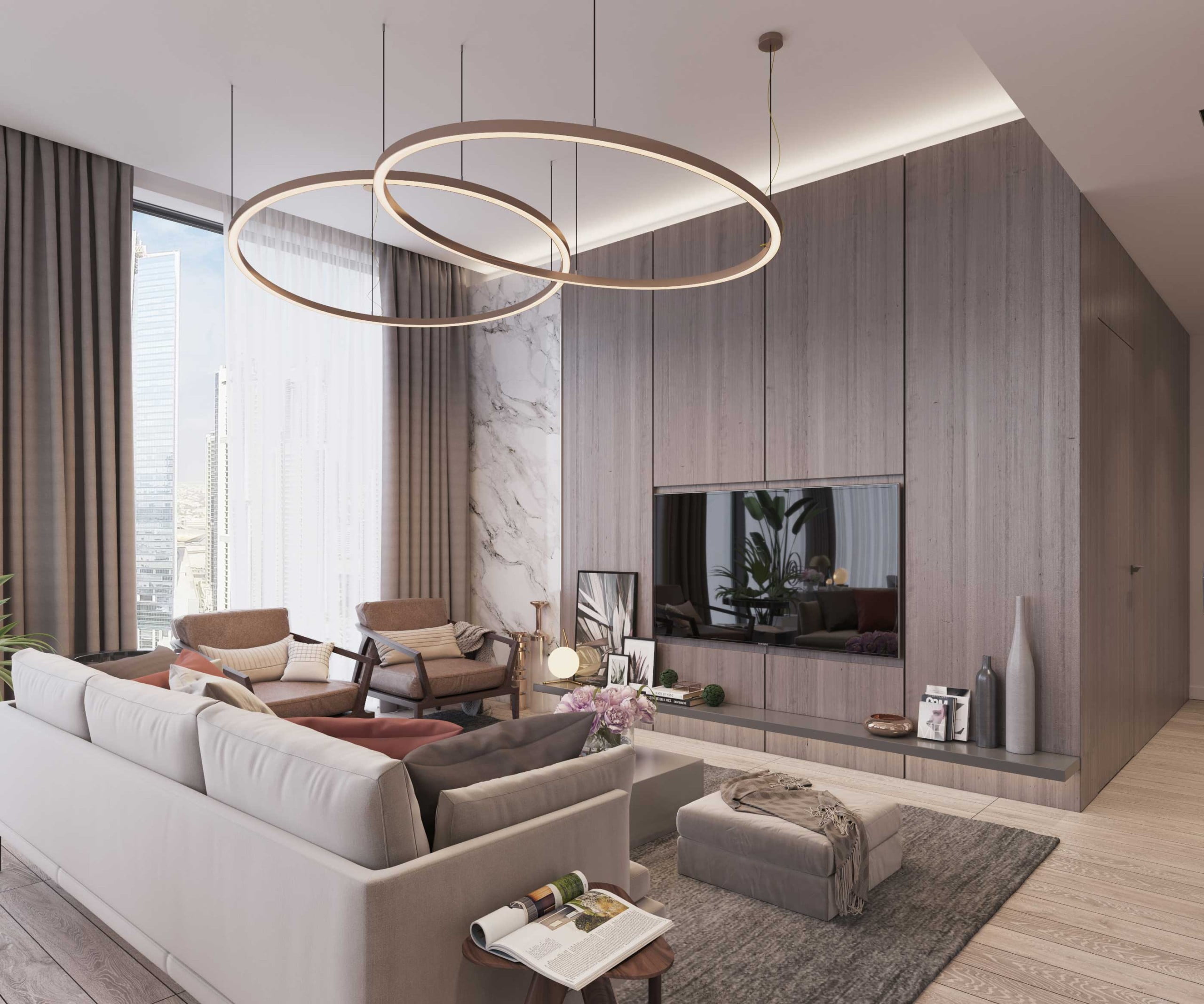 Living Area View 4 scaled - Immobilier Dubai