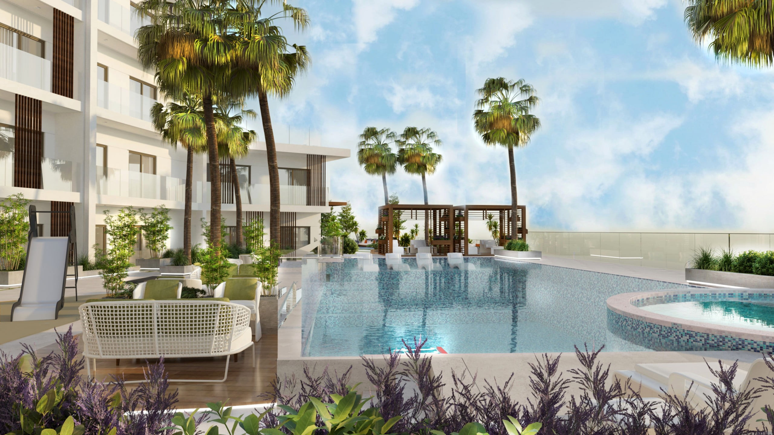 prime gardens piscine scaled - Immobilier Dubai