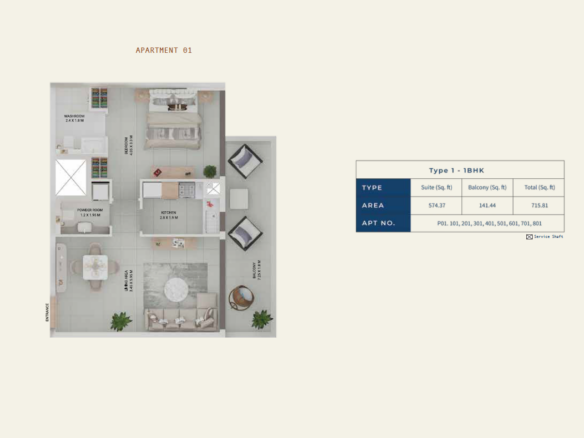 54105 1 br - Immobilier Dubai