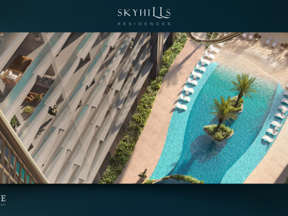 Skyhills Residences par HRE Development @Dubai Science Park 4 - Dubai Immobilier 54785 SHR TOPVIEW BEACH POOL 04 LANDSCAPE - Immobilier Dubai