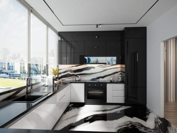 Trillionaire Residences By Binghatti: Bienvenue chez Trillionaire Residences par Binghatti - où l'opulence rencontre l'élégance ultime. 6 - Dubai Immobilier 49760 C6 Kitchen - Immobilier Dubai
