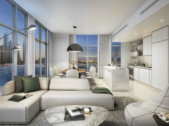 2 chambres avec vue complète sur Palm Jumeirah Appartement 3 - Dubai Immobilier 65827 Seapoint Int Living Room 3 - Immobilier Dubai