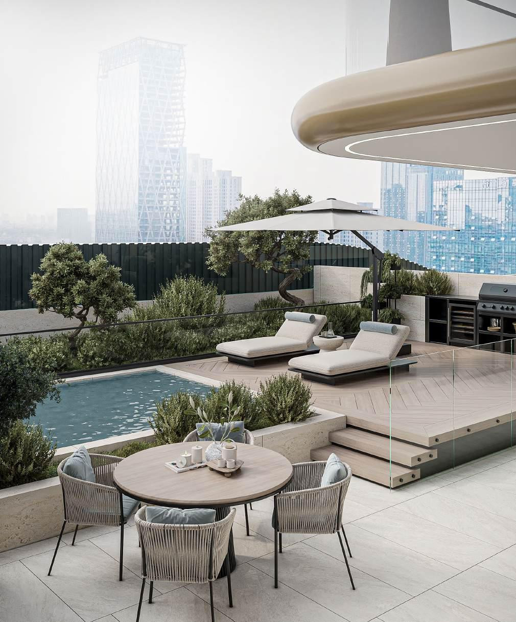 Celeste Heights Pool - Immobilier Dubai