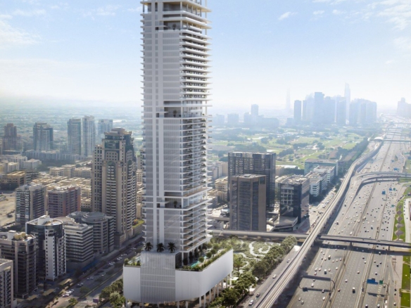The Chedi Private Residences: THE CHEDI PRIVATE RESIDENCES - SHEIKH ZAYED ROAD 5 - Dubai Immobilier 106565 Chedi Side Angle Building Exterior Render Amended 1 - Immobilier Dubai