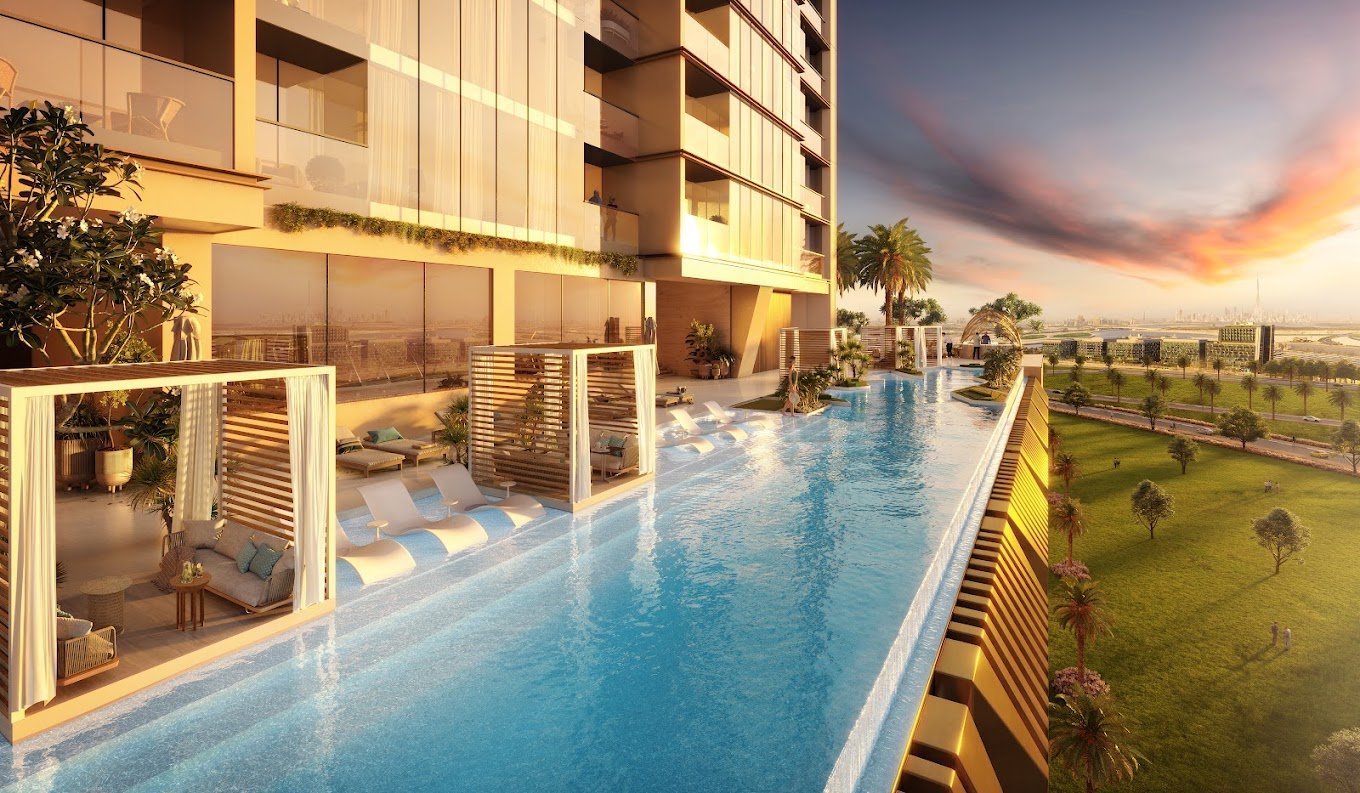 APPARTEMENT 1 CHAMBRE DE LUXE | VUE FRONTALE | VUE SUR LE CREEK & MBR CITY | ÉTAGE INTERMÉDIAIRE Appartement 22 - Dubai Immobilier 107360 65812 2.RUYA 35Regalia 20MainPool 008 InfinityEdge - Immobilier Dubai