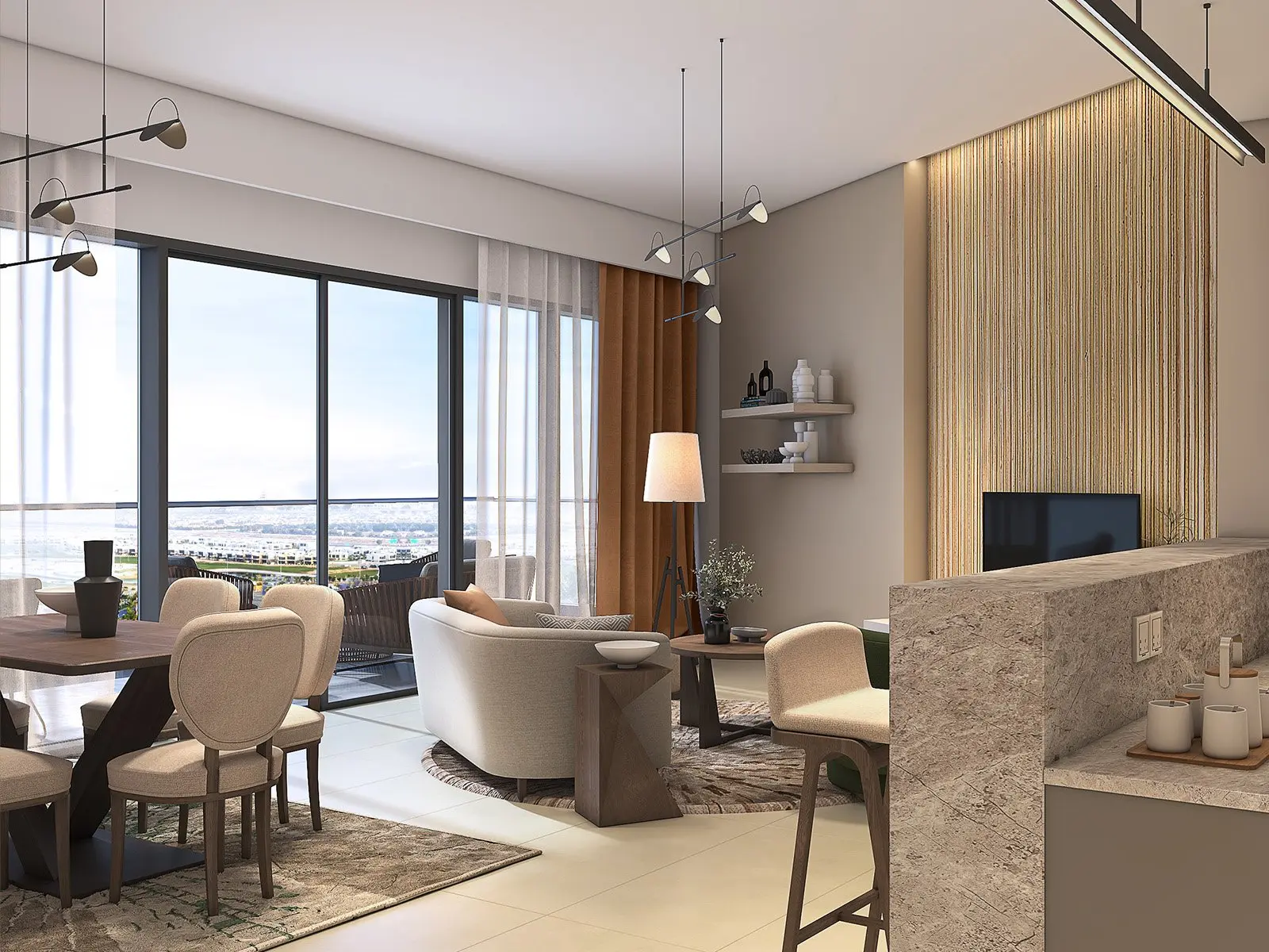 HAUT ÉTAGE | 2 CHAMBRES | SUPERBE VUE SUR LE GOLF – Appartement Damac Hills (6/11)