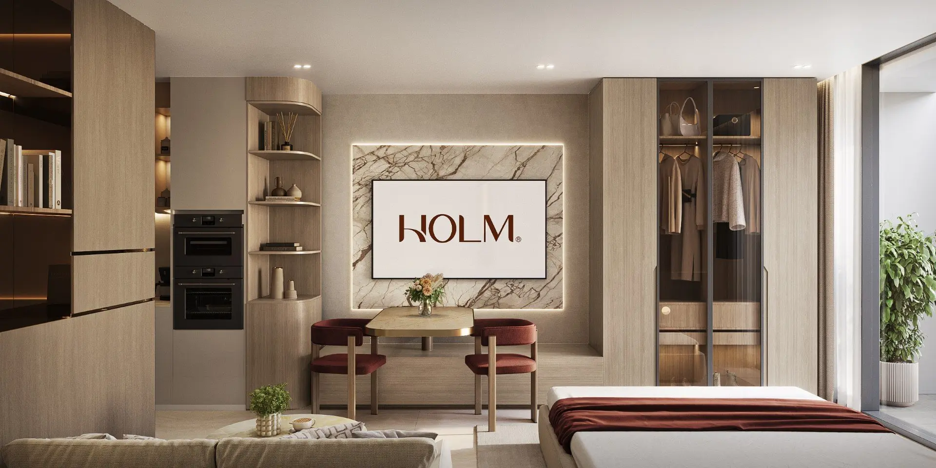 114751-1BedRoom-Living-02-1 HOLM ONE BY HOLM DEVELOPEMENTS – Appartement Jumeirah Garden City (17/23)