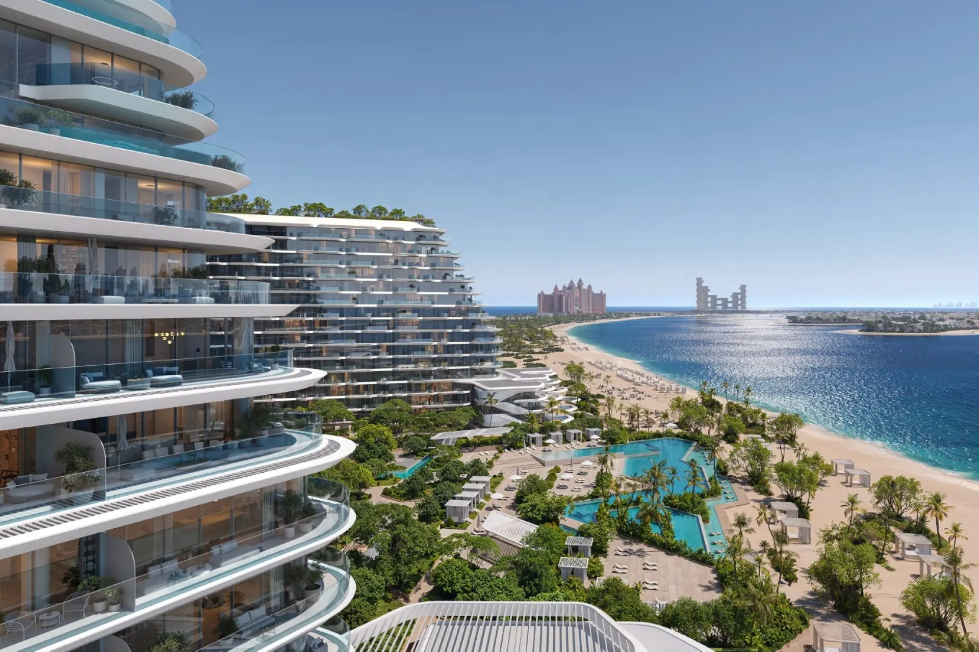 117579-ext-pool-private-beach BELLA BY BEYOND - PALM JUMEIRAH CRESCENT – Appartement Palm Jumeirah (3/30)