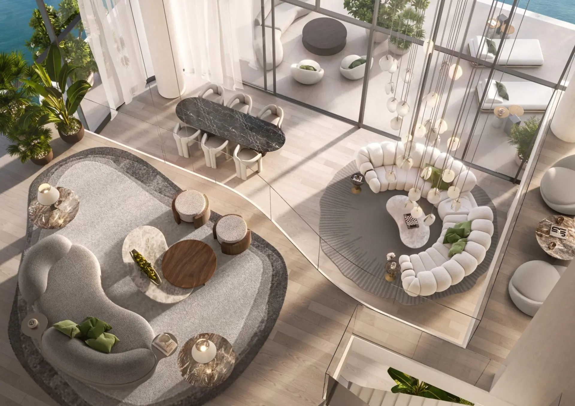 117606-penthouse-living-room-double-height BELLA BY BEYOND - PALM JUMEIRAH CRESCENT – Appartement Palm Jumeirah (25/30)