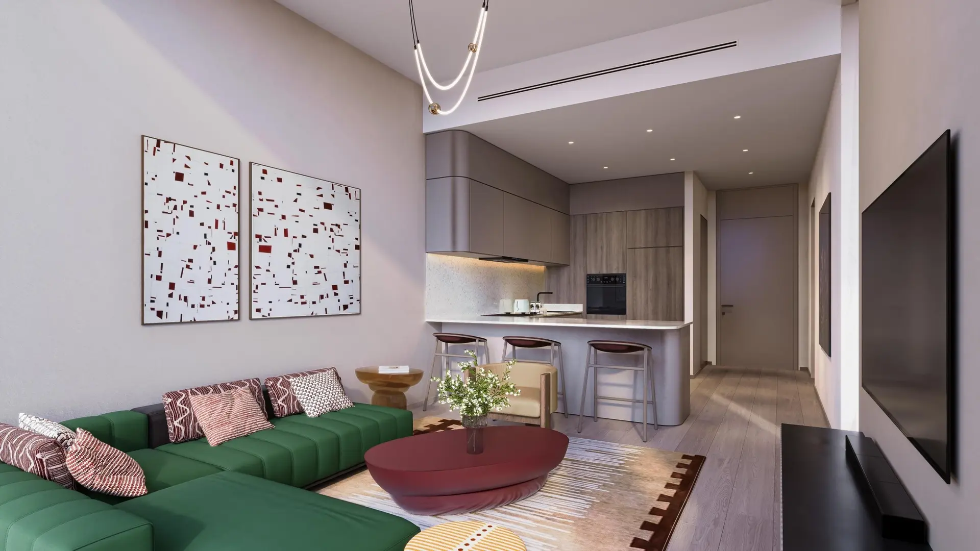 119142-702_1-BR-Apartment_Living-Visual-1 VELOS RESIDENCE - MOTOR CITY – Appartement Dubai (25/27)