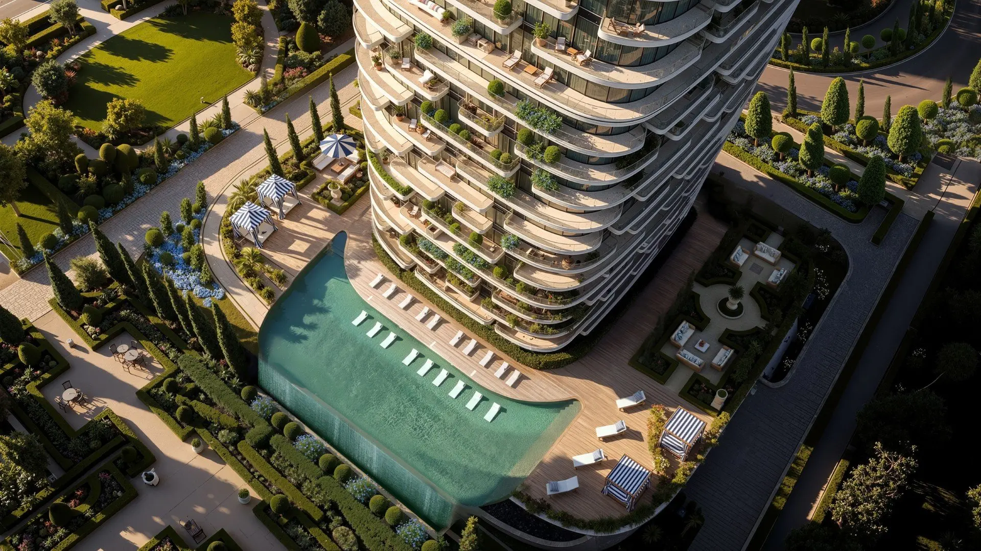 120873-LeChateau_Podium-Deck_Aerial-View LE CHATEAU - ERVEMORE, RAS AL KHAIMAH – Appartement Ras Al Khaimah (3/21)