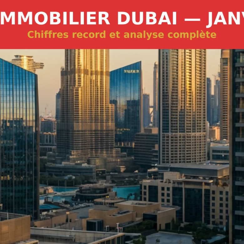 Marché immobilier Dubai janvier 2026 : chiffres record et analyse complète