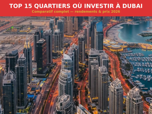 Top 15 meilleurs quartiers pour investir a Dubai en 2026 - comparatif rendements