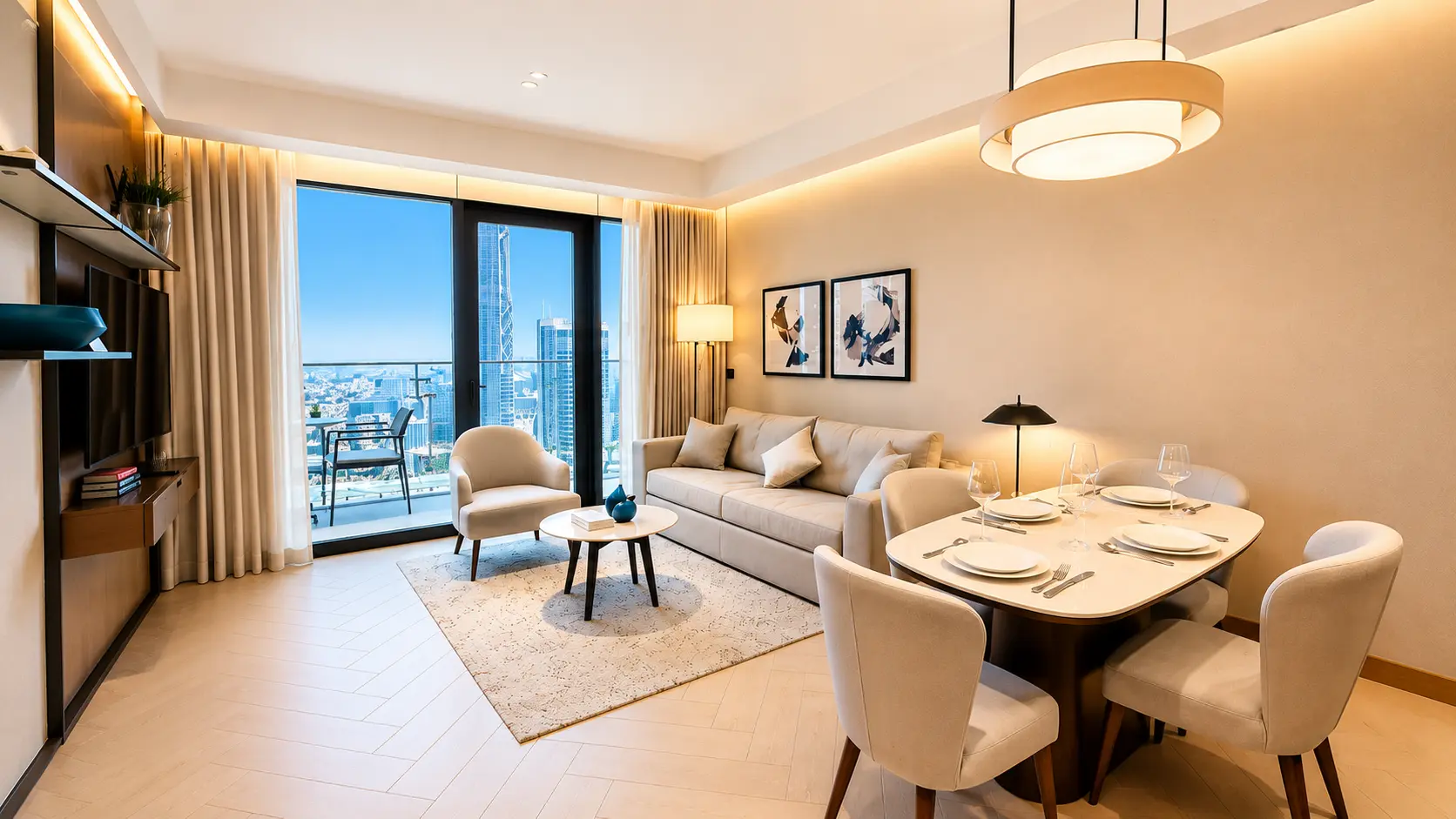 LUXE 1BHK MEUBLÉ | ÉTAGE ÉLEVÉ | EMPLACEMENT PREMIUM AU CENTRE‑VILLE – Appartement Dubai (1/15)