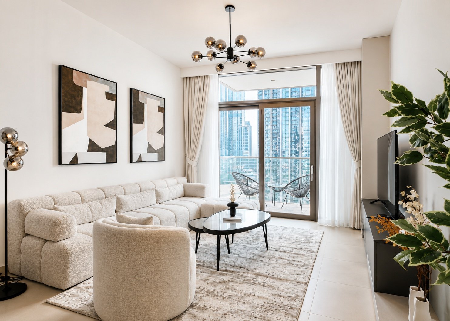 SPACIEUX 3 CHAMBRES | ENTIÈREMENT MEUBLÉ | VUE DIRECTE SUR LE BURJ | CENTRE‑VILLE Appartement
