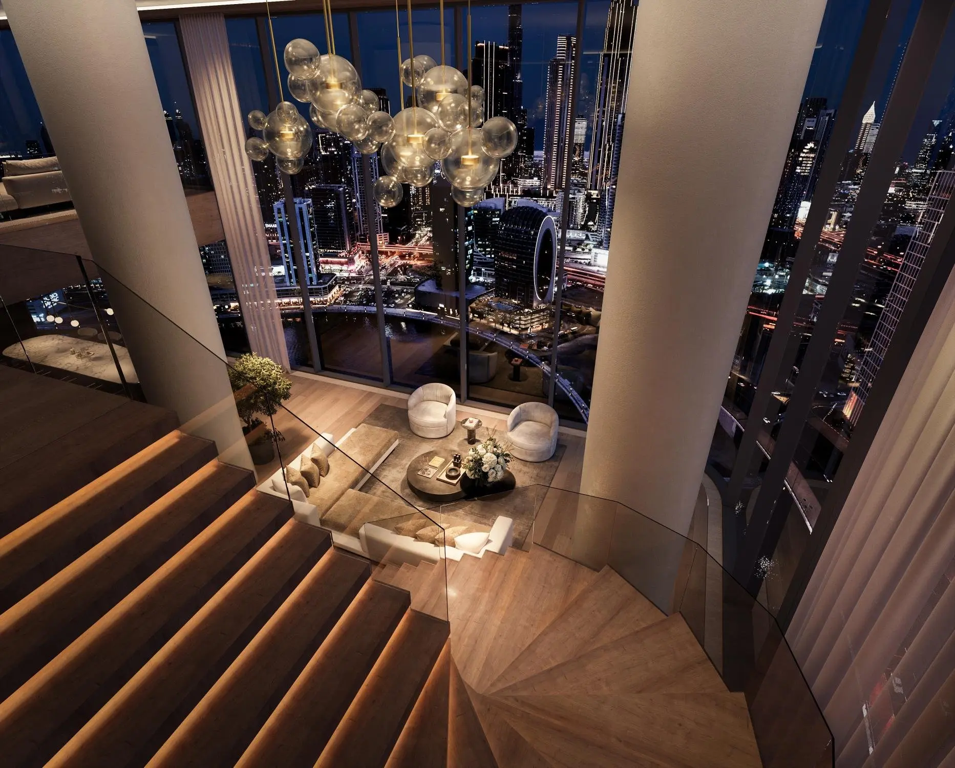 135389-VelaViento_Interior_Penthouse_Night VELA VIENTO BY OMNIYAT | Le Sommet de l'Élégance Suspendue à Marasi Bay – Appartement Dubai (6/30)