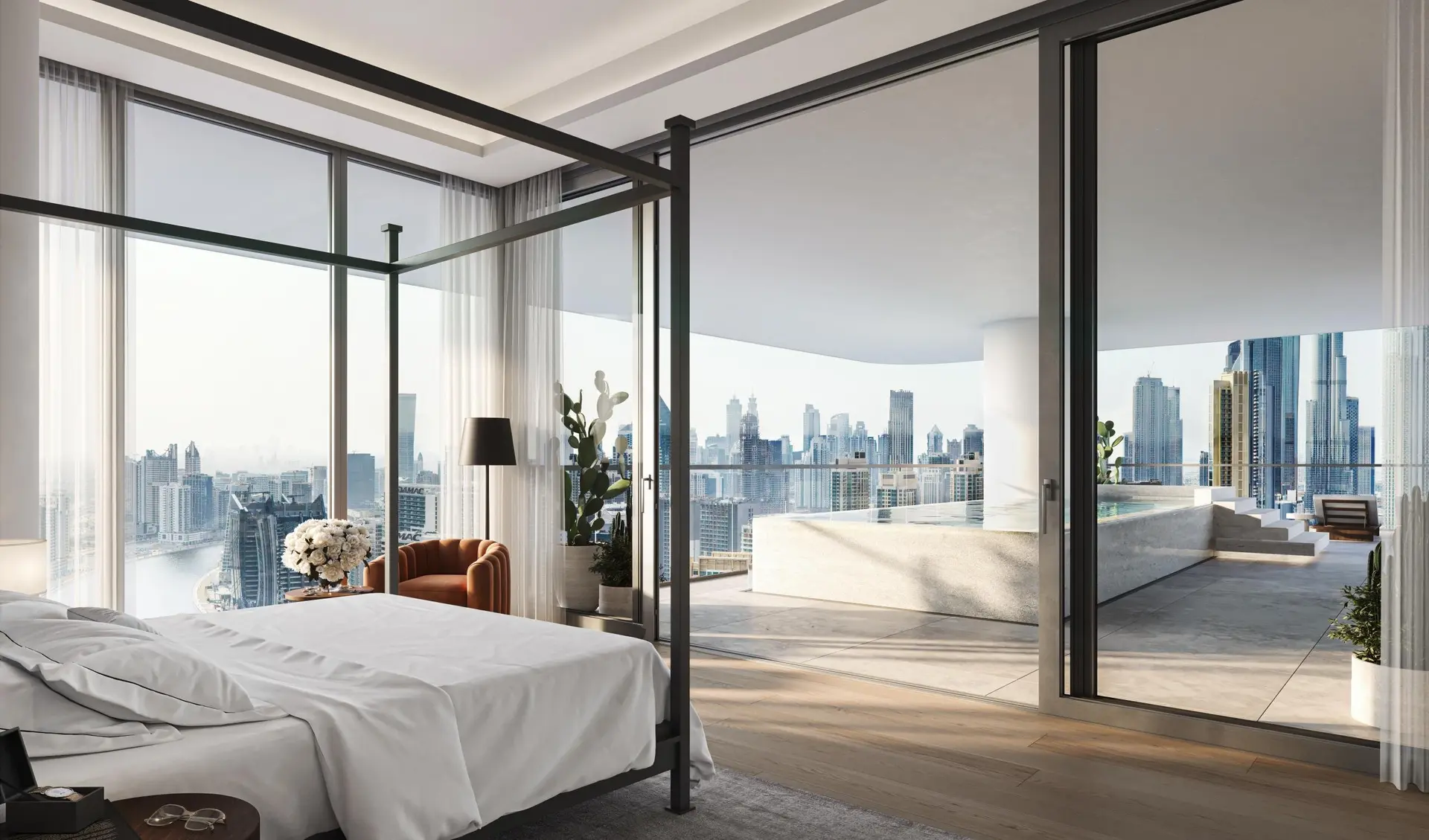 135391-VelaViento_Interior_MasterBedroom_Level-38 VELA VIENTO BY OMNIYAT | Le Sommet de l'Élégance Suspendue à Marasi Bay – Appartement Dubai (8/30)