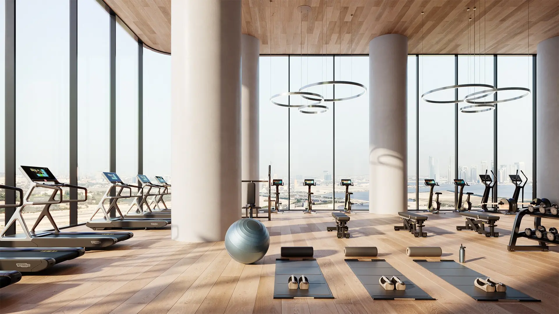 135409-VELA-VIENTO-by-OMNIYAT-18-Double-Height-Gym VELA VIENTO BY OMNIYAT | Le Sommet de l'Élégance Suspendue à Marasi Bay – Appartement Dubai (18/30)
