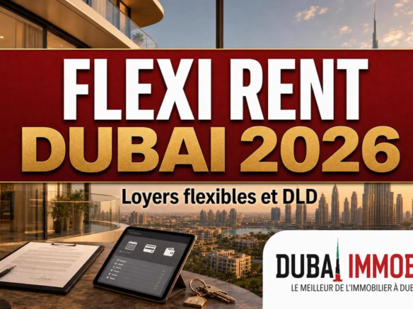 Appartement moderne à Dubai illustrant le paiement flexible des loyers Flexi Rent
