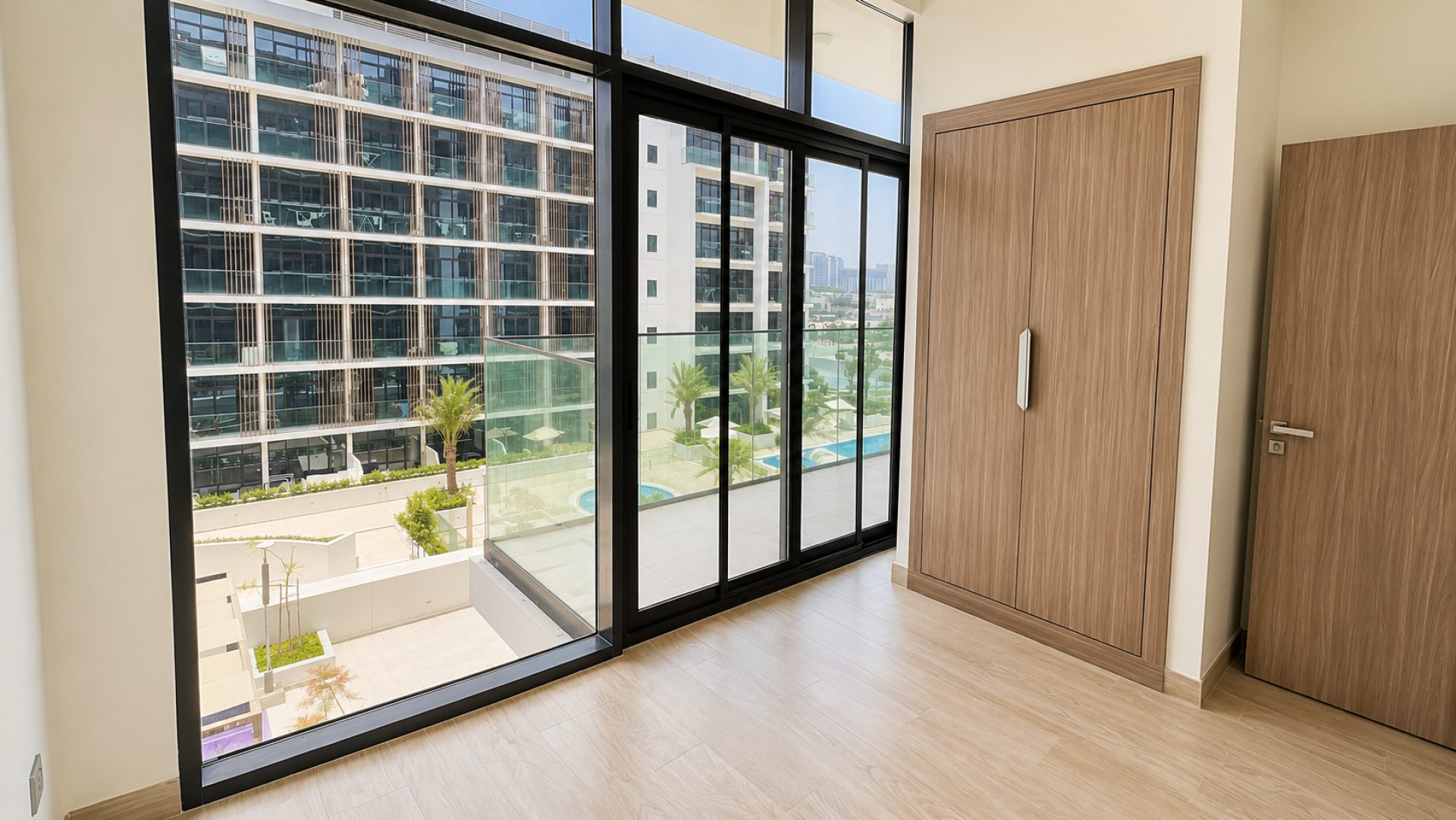 Climatisation gratuite | Non meublé | Vue sur la piscine Appartement Dubai