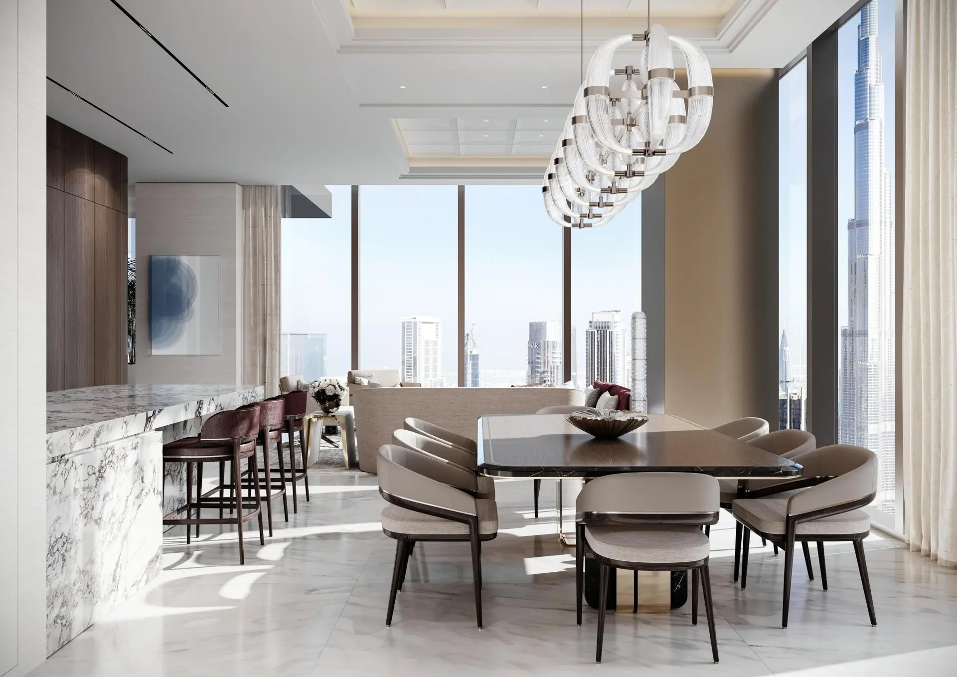 96860-C86-WA-Low-Edition-05-Living.-Kitchen-C-Round-02b 🌟 Découvrez l’ultime raffinement du luxe résidentiel à Dubaï – Appartement Business Bay (9/15)