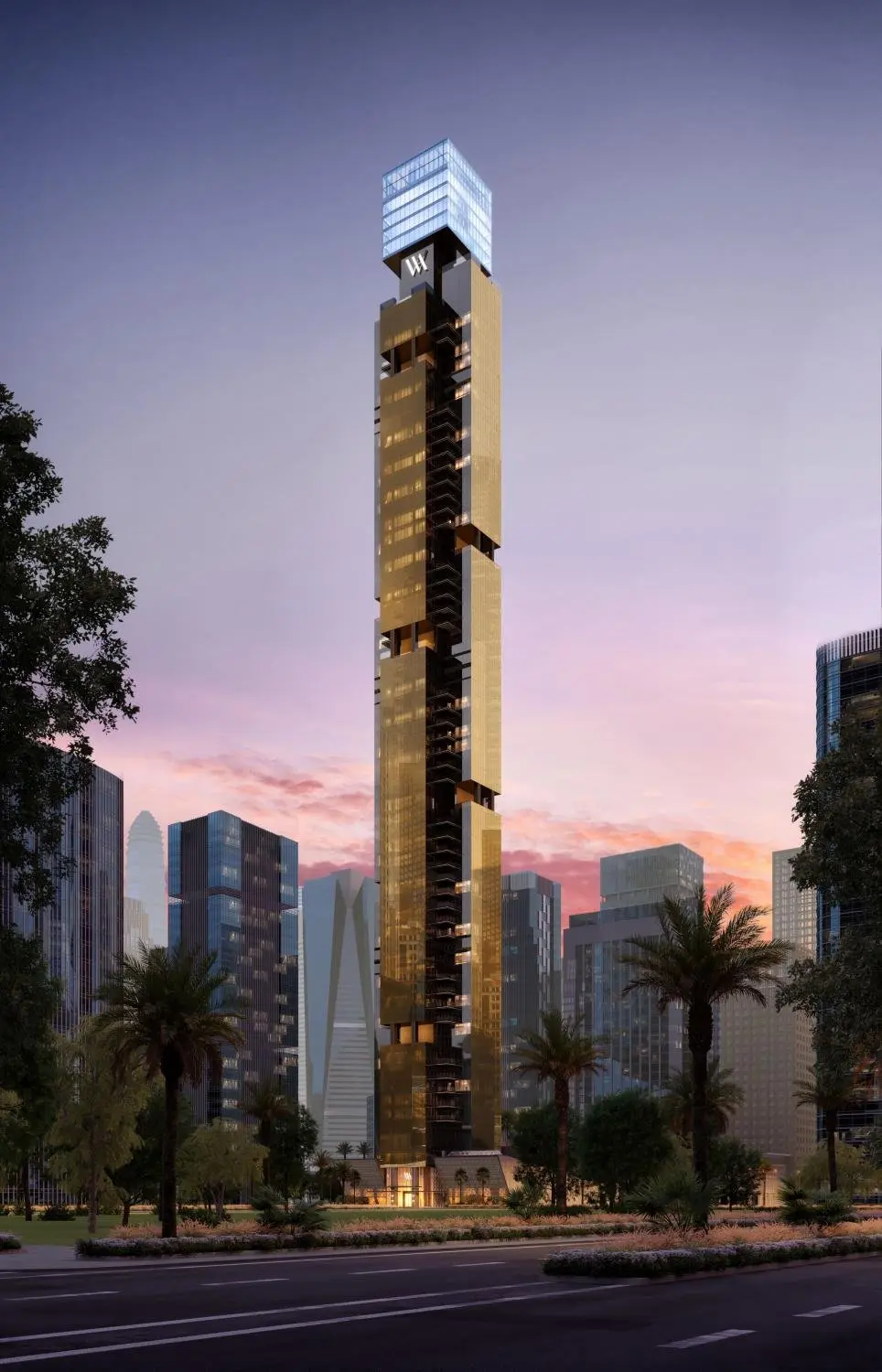 96864-RARE-WA-TOWER_Ext-STREET-night_8K-min 🌟 Découvrez l’ultime raffinement du luxe résidentiel à Dubaï – Appartement Business Bay (8/15)