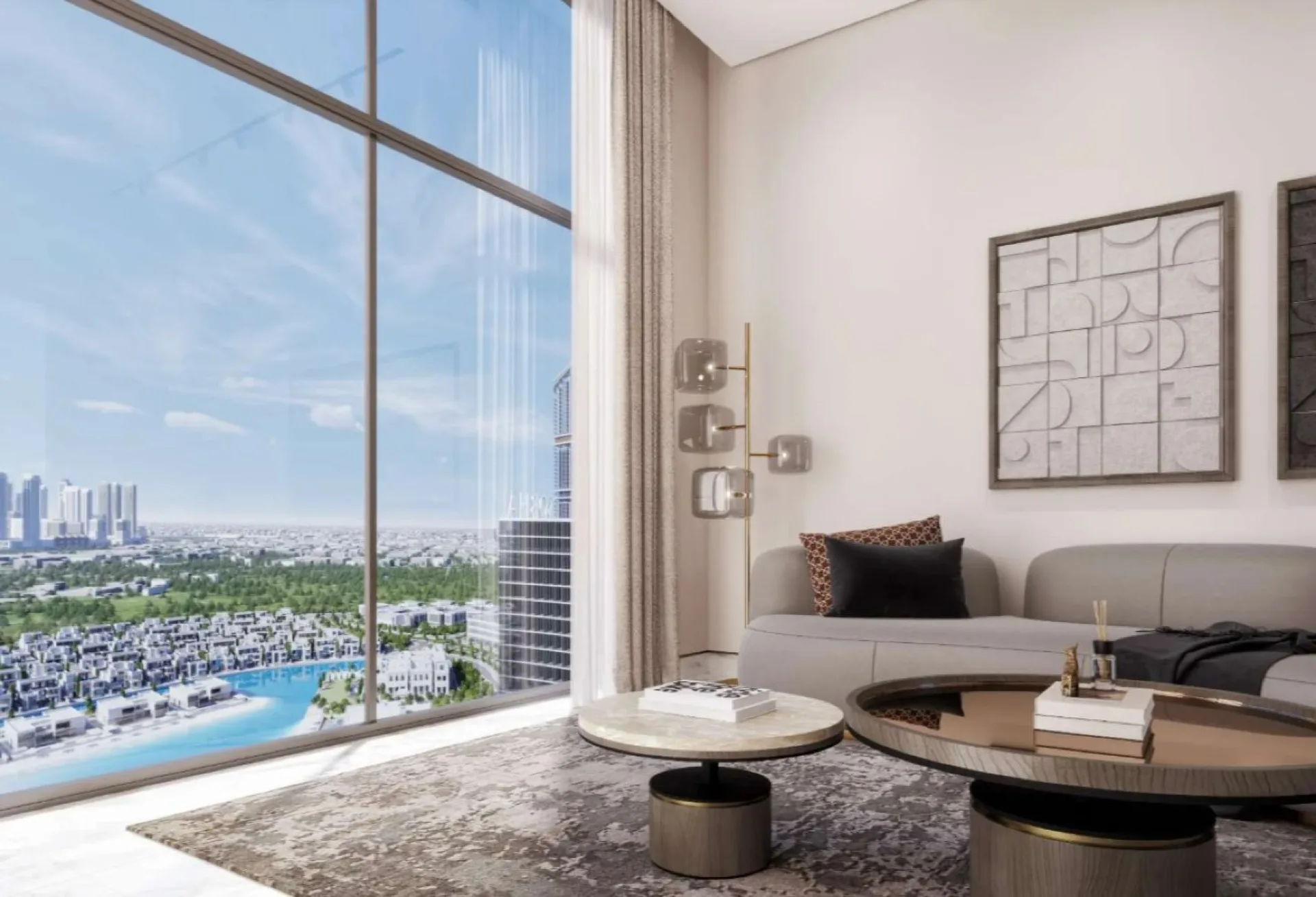 Grand 1 chambre | Vue sur la skyline de Dubaï et l&hippodrome – Appartement Dubai (2/16)