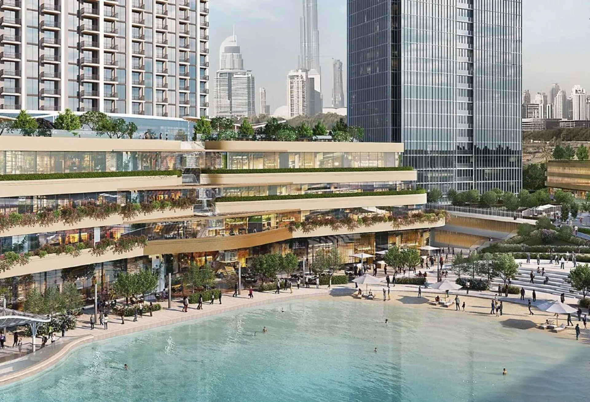 Grand 1 chambre | Vue sur la skyline de Dubaï et l&hippodrome – Appartement Dubai (10/16)