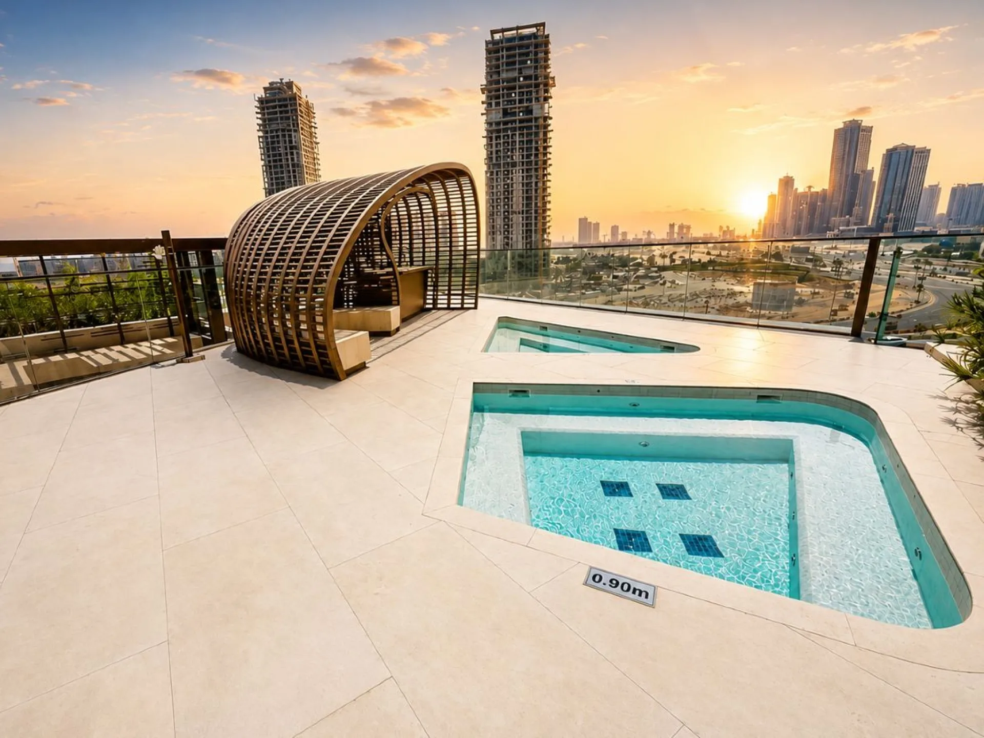 TYPE 05 | VIE SUR LE LAGON | VUES SUR LA SKYLINE DEPUIS LA CHAMBRE PRINCIPALE – Appartement Dubai (12/13)