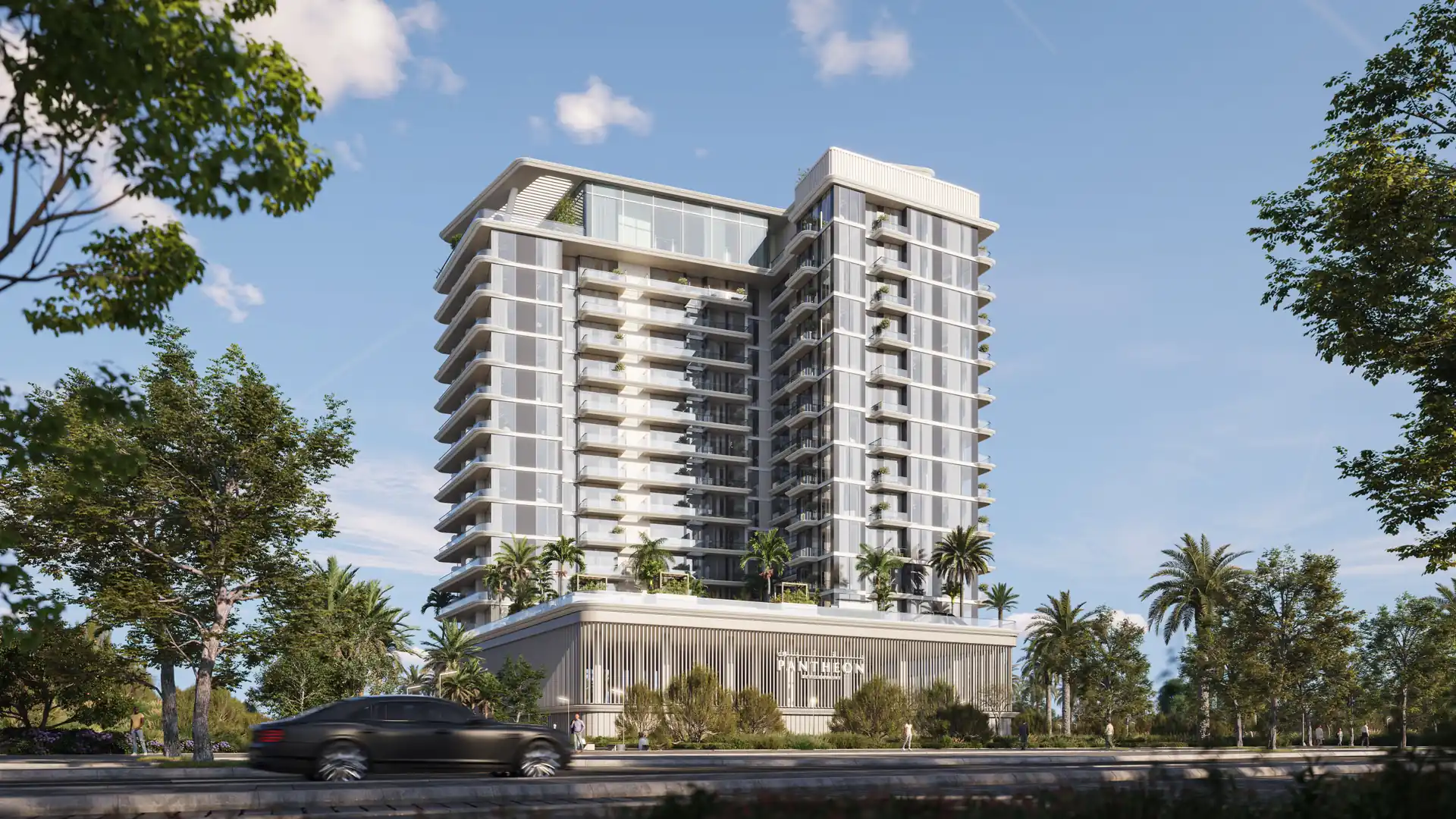 Rendu architectural OMYA Residences à Jebel Ali, projet de Pantheon Development